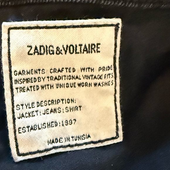 ZADIG & VOLATIRE David Black Jeans Straight Leg Denim Size 33 - Picture 7 of 9